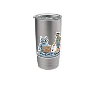 Futuristic Robot Coder Humor - Will Code for Power Stainless Steel Insulated Tumbler