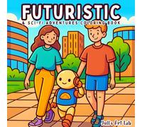 Futuristic & Sci-Fi Adventures Coloring Book: Explore the worlds of cyber cities, alien planets, and robotic warriors through bold line art designed for creativity and relaxation.