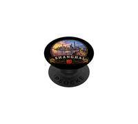 Futuristic Shanghai Cityscape Asia Metropolis PopSockets Adhesive PopGrip