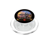 Futuristic Shanghai Cityscape Asia Metropolis PopSockets PopGrip for MagSafe