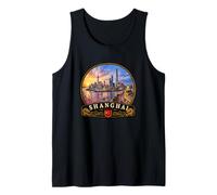 Futuristic Shanghai Cityscape Asia Metropolis Tank Top