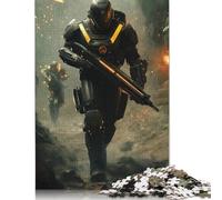 Futuristic Soldier in Combat Puzzle 500 Pieces Jigsaws Puzzles for Adults Educational Game for Adult Teenagers 500pcs (52x38cm)