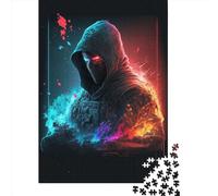 Futuristic Soldier Wooden Jigsaw Puzzles 1000 Pieces Jigsaw Creative Rectangular Large Family Puzzle Game Artwork for Adults Teens 1000pcs (75x50cm)
