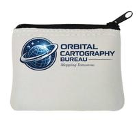 Futuristic Space Exploration and Mapping Agency Neoprene Coin Purse Pouch 10x11cm White