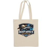 Futuristic Spacecraft Exploring Distant Planets Natural Cotton Tote Bag White