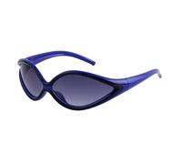 Futuristic Squinting Sunglasses for Women Men Unique Shaped Eyewear Red and Black Contrast Frame Trendy Fashion Small Almond Sunglasses for Rave Festival Party Cosplay Cool Streetwear Accessories