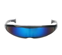 Futuristic Sunglasses - Cyclops Eyewear | Slim Wrap Around Visor Goggles| 5.51 * 1.57 Inches, PC Frame Reflective Color AC Lens | High Tech Shield Glasses For Festivals, Fashion, Cosplay, Nig