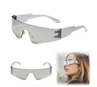 Futuristic Sunglasses, Quick Glasses Rave, Space Glasses, 1 Piece Silver Futuristic Glasses, Ugly Cyclop Sunglasses, Space Glasses, Alien Glasses Set, Fun Glasses Role Play Halloween