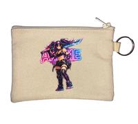 Futuristic Warrior with Giant Sword Key Chain Coin Purse Beige