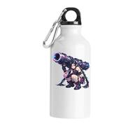 Futuristic warrior with giant weapon Tourist Water Bottle White