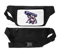 Futuristic Warrior with Giant Weapon Unisex Waist Bag Black