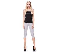 FUTURO FASHION 3/4 Lenght Cropped Cotton Pants Non See Through Capri Leggings Active Pants Casual Stretchy Sport Gym Yoga Leggings Ashen