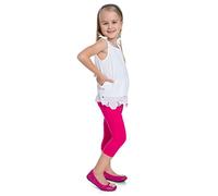 FUTURO FASHION Cropped Children 3/4 Cotton Leggings Basic Plain Kids Capri Pants Age 2-13