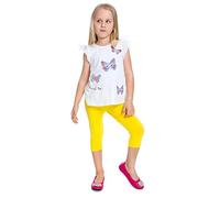 FUTURO FASHION Cropped Children 3/4 Cotton Leggings Basic Plain Kids Capri Pants Age 2-13