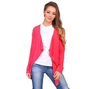 FUTURO FASHION Elegance Waterfall Women's Cardigan Blazer Bolero Style 0526 Coral