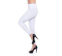 FUTURO FASHION Full Lenght Womens Fleece Lined Leggings - Thick High Waisted Cotton Women's Leggings, Thermal Leggings Warm Pants Plus Size Lwpp28 White