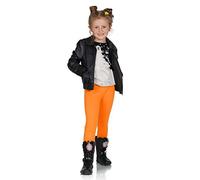 FUTURO FASHION Girls Children Full Length Plain Cotton Leggings Cycling Casual Wear Infant Trousers Leggings Solid Tights Pants for Kids 6 Years Orange Child