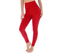 FUTURO FASHION High Waisted Leggings Buttery Soft Casual for Women Comfy Everyday Stretchy Non See Through Red