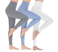 FUTURO FASHION High Waisted Leggings Buttery Soft Casual Leggings for Women Comfy Everyday Stretchy Non See Through Leggings for Women Graphite Blue White 16 UK