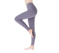 FUTURO FASHION High Waisted Leggings for Women Elastic Opaque Tummy Control Leggings Workout Gym Yoga Lilac M