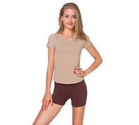 FUTURO FASHION Super Soft Cotton Shorts Elastic Stretch Yoga Knickers, Breathable Short Leggings for Women, Yoga Cycling Sport Pants, Sizes UK 8-22 PSL5 Brown