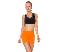 FUTURO FASHION Super Soft Cotton Shorts Elastic Stretch Yoga Knickers, Breathable Short Leggings for Women, Yoga Cycling Sport Pants, Sizes UK 8-22 PSL5 Orange