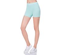 FUTURO FASHION Super Soft Cotton Shorts Elastic Stretch Yoga Knickers, Breathable Short Leggings for Women, Yoga Cycling Sport Pants, Sizes UK 8-22 PSL5 Mint