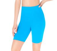FUTURO FASHION Women’s High Waist Cotton Biker Shorts - Stretchy Cycling Shorts with Wide Waistband - Soft Breathable Fabric Turquoise