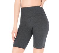 FUTURO FASHION Women’s High Waist Cotton Biker Shorts - Stretchy Cycling Shorts with Wide Waistband - Soft Breathable Fabric Graphite