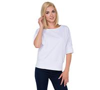 FUTURO FASHION® Women's Cute Oversize Open Back Blouse Half 1/2 Sleeve Bow On The Back FT3062 White