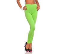 FUTURO FASHION Women's Full Length Cotton Leggings Soft, Plus Sizes Lime 12