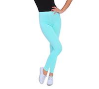 FUTURO FASHION Women's Full Length Cotton Leggings Soft, Plus Sizes Mint 8