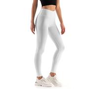 FUTURO FASHION Womens High Waisted Cotton Leggings Non See Through I Full Lenght Cotton Rich Leggings for Women UK Wide Tummy Control I Solid Sport Yoga Casual Ladies Leggings I White M