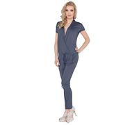 FUTURO FASHION® Womens Jumpsuit with Pockets V Neck Wrap Playsuit Catsuit Sizes 8-18 1080