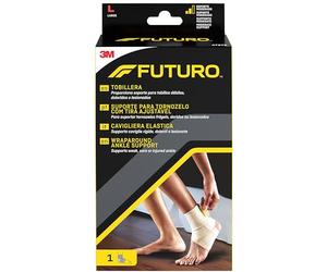 Futuro Wrap Around Ankle Support, Large (22.9-25.4 cm) - Adjustable Strap personalizes Your Level of Compression, Fits Left or Right Ankle, Arch Support, Breathable, Slim Fit for Shoes