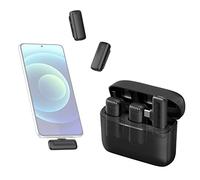 Fututech 20m Type-C Dual Wireless Lavalier Microphone for HUAWEI Xiaomi Samsung LG Plug and Play Microphone with Charging Case for Android Phones Tablet Computer