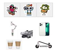 Fututech Decorative PVC Stickers for DJI OM5 Stabilizer Drone Mobile Phone Computer Tablet Action Camera Mug Musical Instrument Electronic Accessory (Combo2)