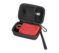 Fututech Speaker Case for JBL Go3, Hard Storage Bag with Mesh Nylon, Anti-Deformation, Anti-Scratch, Inner Flannel Lining, Mesh Pocket, Zipper Closure, Double Black