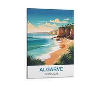 FUUDANG Algarve Portugal Vintage Travel Posters 08x12inch(20x30cm) Canvas Art Poster And Wall Art Picture Print Modern Family Bedroom Decor Posters