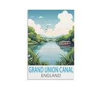 FUUDANG Grand Union Canal England Vintage Travel Poster 08x12inch(20x30cm) Canvas Art Poster And Wall Art Picture Print Modern Family Bedroom Decor Posters