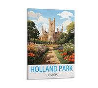 FUUDANG Holland Park London Vintage Travel Posters 12x18inch(30x45cm) Canvas Art Poster And Wall Art Picture Print Modern Family Bedroom Decor Posters
