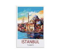 FUUDANG Istanbul Turkey Vintage Travel Posters 12x18inch(30x45cm) Canvas Art Poster And Wall Art Picture Print Modern Family Bedroom Decor Posters