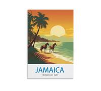 FUUDANG Jamaica Montego Bay Vintage Travel Poster 08x12inch(20x30cm) Canvas Art Poster And Wall Art Picture Print Modern Family Bedroom Decor Posters