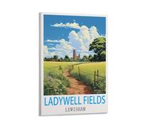 FUUDANG Ladywell Fields Lewisham Vintage Travel Poster 08x12inch(20x30cm) Canvas Art Poster And Wall Art Picture Print Modern Family Bedroom Decor Posters