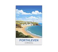 FUUDANG Porthleven Cornwall Vintage Travel Posters 08x12inch(20x30cm) Canvas Art Poster And Wall Art Picture Print Modern Family Bedroom Decor Posters