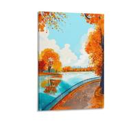 FUUDANG Regent Park London Vintage Watercolor Canvas Wall Art