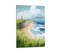 FUUDANG South Shields Vintage Watercolor Canvas Wall Art