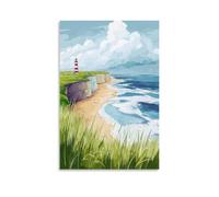 FUUDANG South Shields Vintage Watercolor Canvas Wall Art