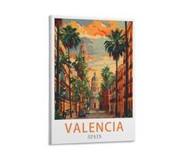 FUUDANG Spain Valencia Vintage Travel Posters 12x18inch(30x45cm) Canvas Art Poster And Wall Art Picture Print Modern Family Bedroom Decor Posters