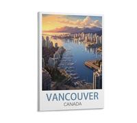 FUUDANG Vancouver Canada Vintage Travel Posters 12x18inch(30x45cm) Canvas Art Poster And Wall Art Picture Print Modern Family Bedroom Decor Posters